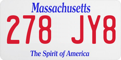 MA license plate 278JY8