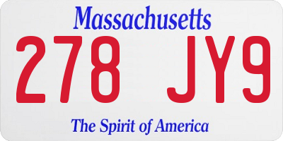 MA license plate 278JY9