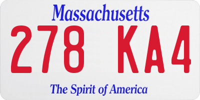 MA license plate 278KA4