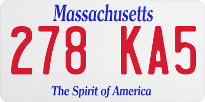 MA license plate 278KA5