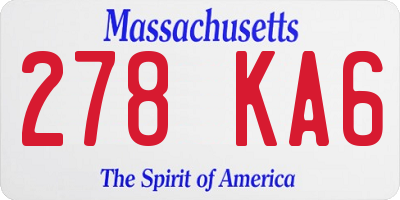 MA license plate 278KA6