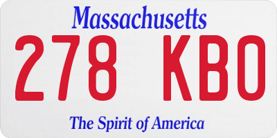 MA license plate 278KB0