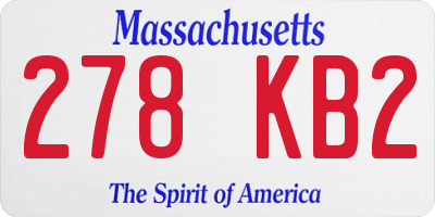 MA license plate 278KB2