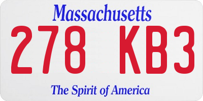 MA license plate 278KB3