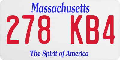 MA license plate 278KB4