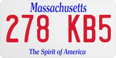 MA license plate 278KB5