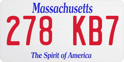MA license plate 278KB7