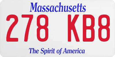 MA license plate 278KB8