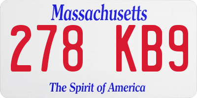 MA license plate 278KB9