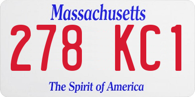 MA license plate 278KC1