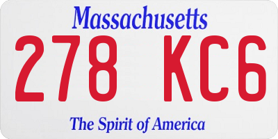 MA license plate 278KC6