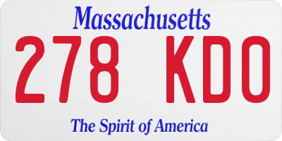 MA license plate 278KD0
