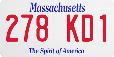 MA license plate 278KD1