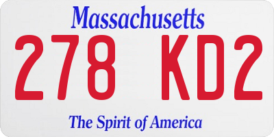 MA license plate 278KD2
