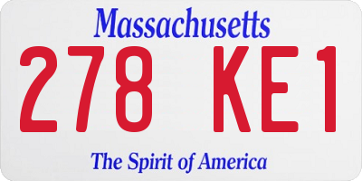 MA license plate 278KE1