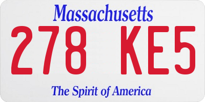 MA license plate 278KE5