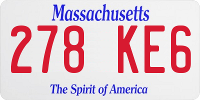 MA license plate 278KE6