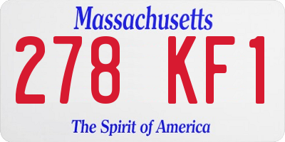 MA license plate 278KF1