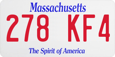 MA license plate 278KF4