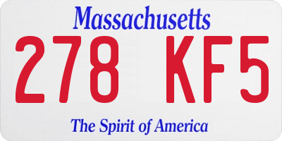 MA license plate 278KF5