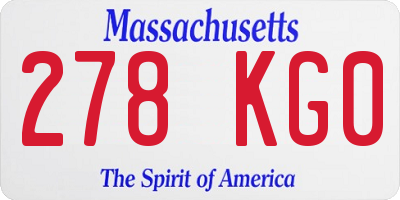 MA license plate 278KG0