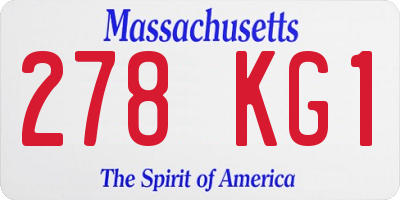 MA license plate 278KG1