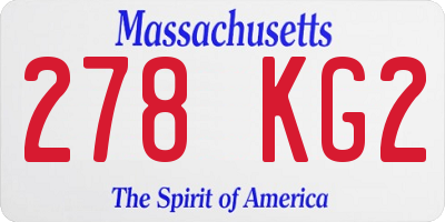 MA license plate 278KG2