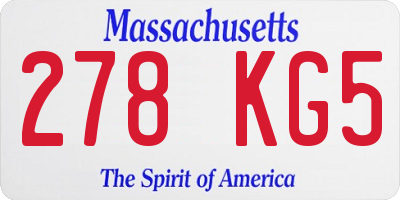 MA license plate 278KG5