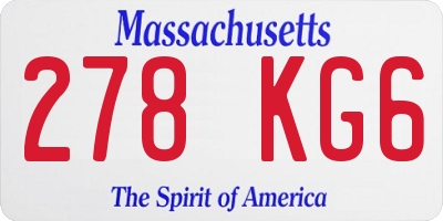 MA license plate 278KG6