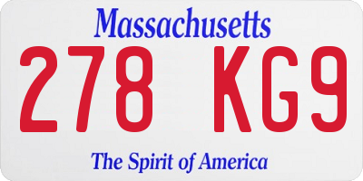 MA license plate 278KG9