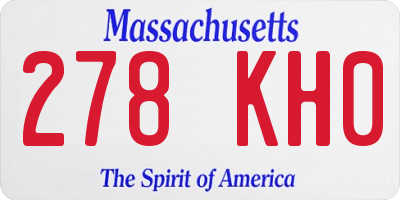 MA license plate 278KH0