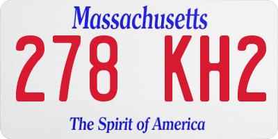 MA license plate 278KH2