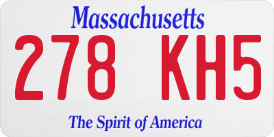 MA license plate 278KH5