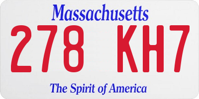 MA license plate 278KH7