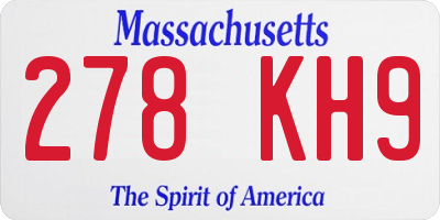 MA license plate 278KH9