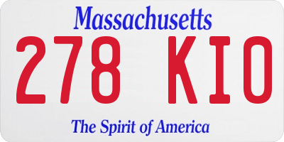 MA license plate 278KI0