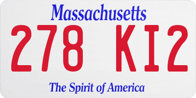 MA license plate 278KI2