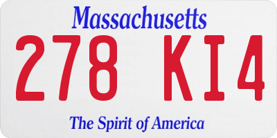 MA license plate 278KI4