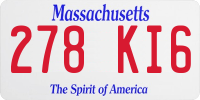 MA license plate 278KI6