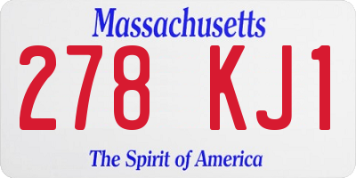 MA license plate 278KJ1