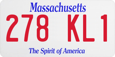 MA license plate 278KL1