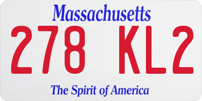MA license plate 278KL2