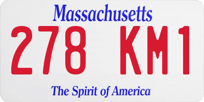 MA license plate 278KM1