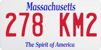 MA license plate 278KM2