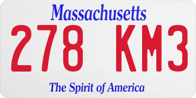 MA license plate 278KM3