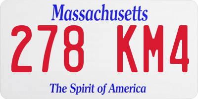 MA license plate 278KM4