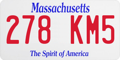 MA license plate 278KM5