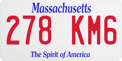 MA license plate 278KM6