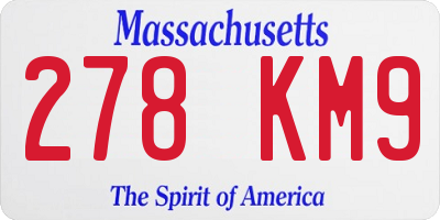 MA license plate 278KM9
