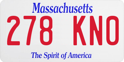 MA license plate 278KN0